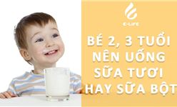 Bé 2-3 tuổi nên uống sữa bột hay sữa tươi?